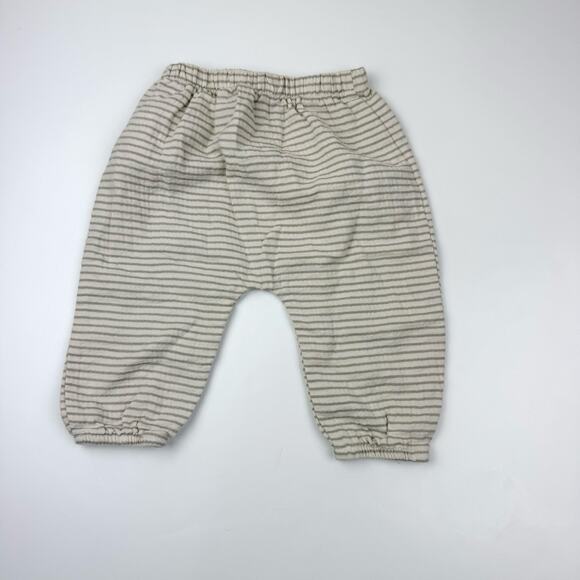 Quincy Mae Neutral Woven Top & Striped Pants Set - Picture 10 of 10